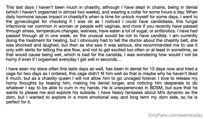 Today's update about my denial and bad luck with chastity.....