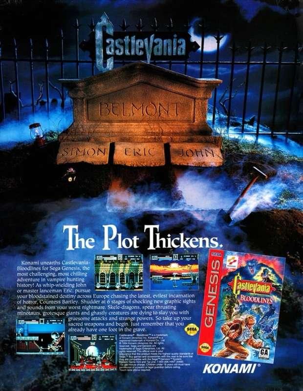 Gaming Historica | Castlevania Bloodlines Flyer | Mega Drive | Konami (1994)