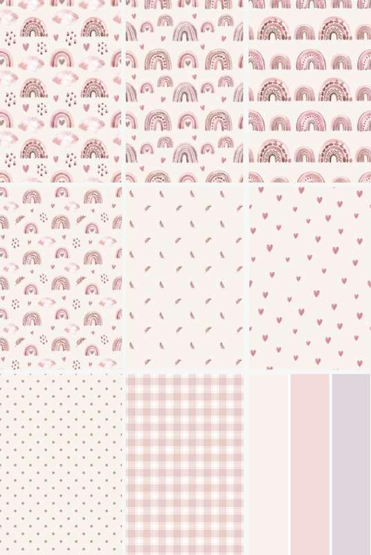 PINK RAINBOWS COLLECTION | 8 wallpaper prints