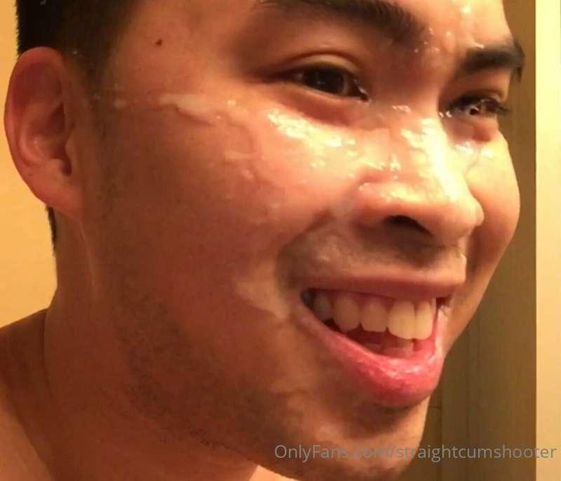 I blasted such a huge load all over my face!!!  You like see..