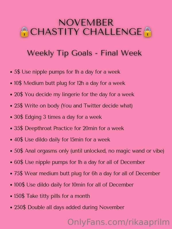 Weekly Tip Goal Tasks - Week 4 (Final Week)
EDIT: All added ..