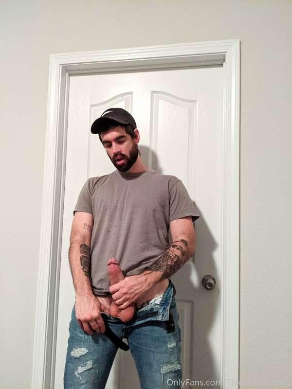 Put these fat nuts in your mouth while I stroke my cock
