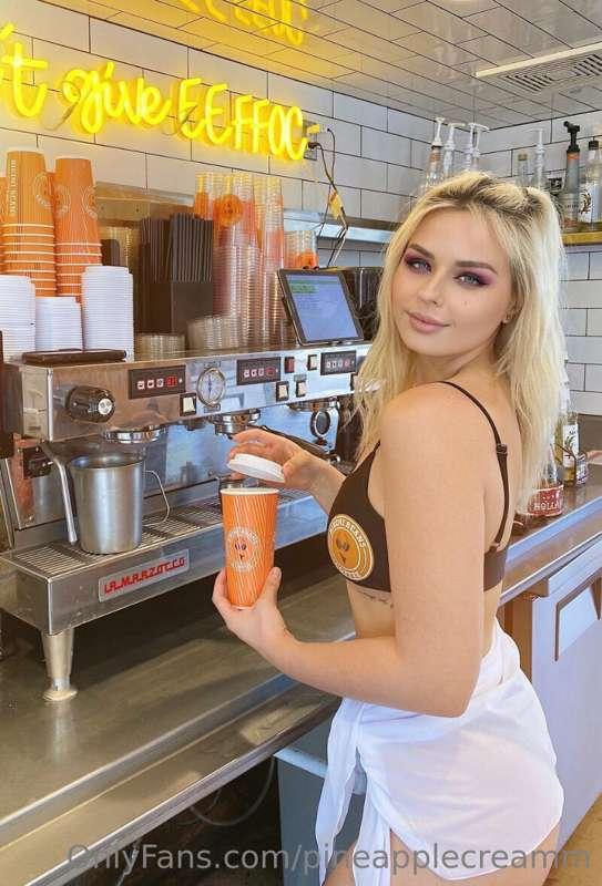 Would You Let Me Serve You Coffee In A Bikini💦💦?