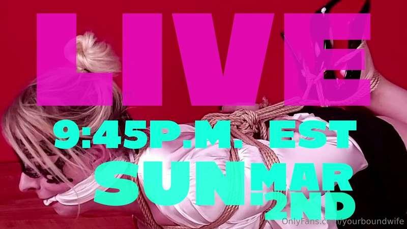 Don't forget.. LIVE THIS SUNDAY NIGHT!!! https://onlyfans.co..
