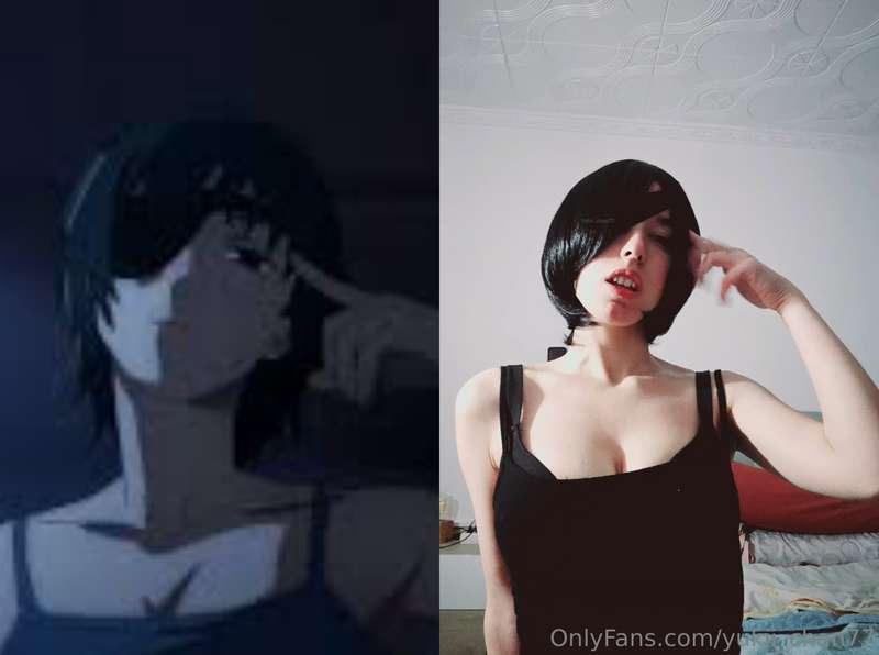 Hoy he improvosado este cosplay de Himeno de Chainsaw Man, q..