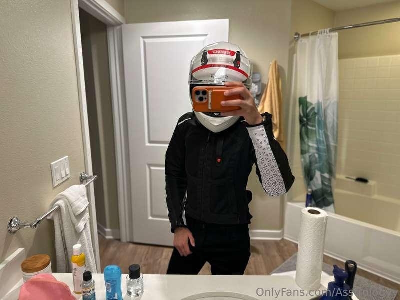 My most recent fuck wants me to hit it in my motorcycle gear..