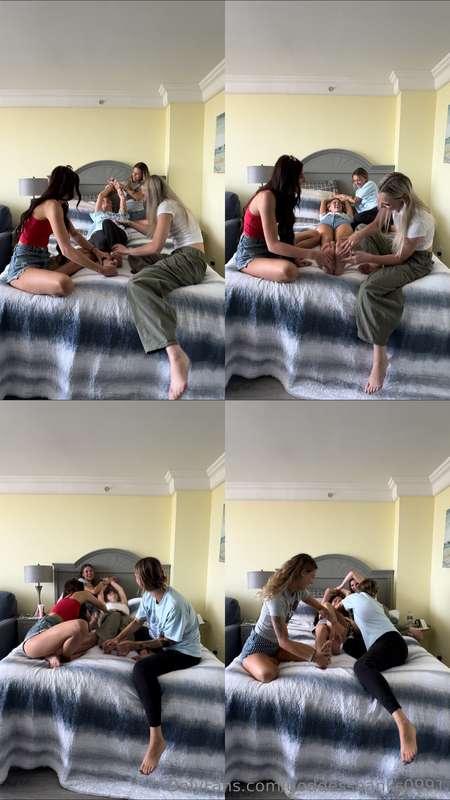 Holy shit … EIGHT min LONGGG tickle video of ALL 4 of us god..