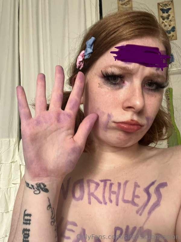 My hands all purple from slapping myself around 🥺