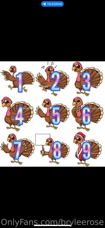 PICK A TURKEY GET A PRIZE🦃 1-9!! Tip $5 to enter✨  Message m..