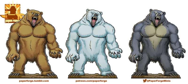 Werebear Hybrid form, color variants!