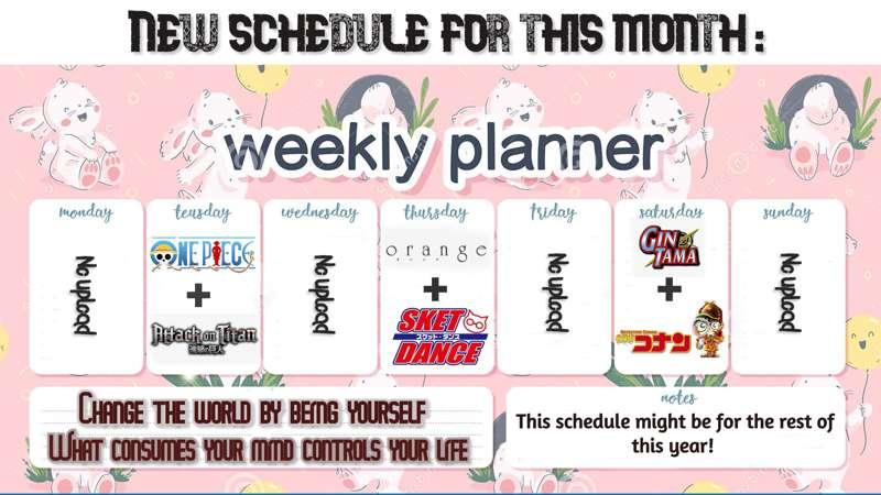New schedule!