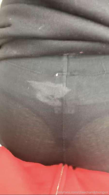 Accidentally walked around all day with cum on my back 🙈😂