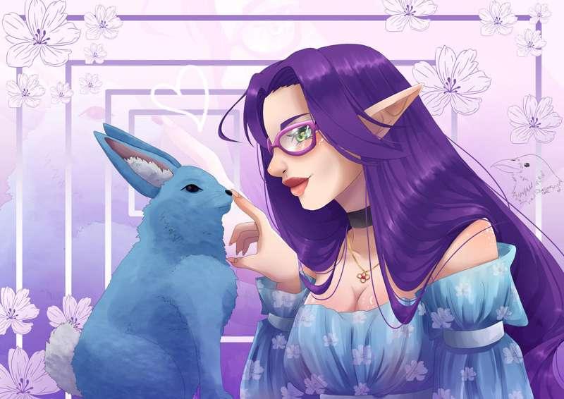 Blue and the Bunny by silvercrowe