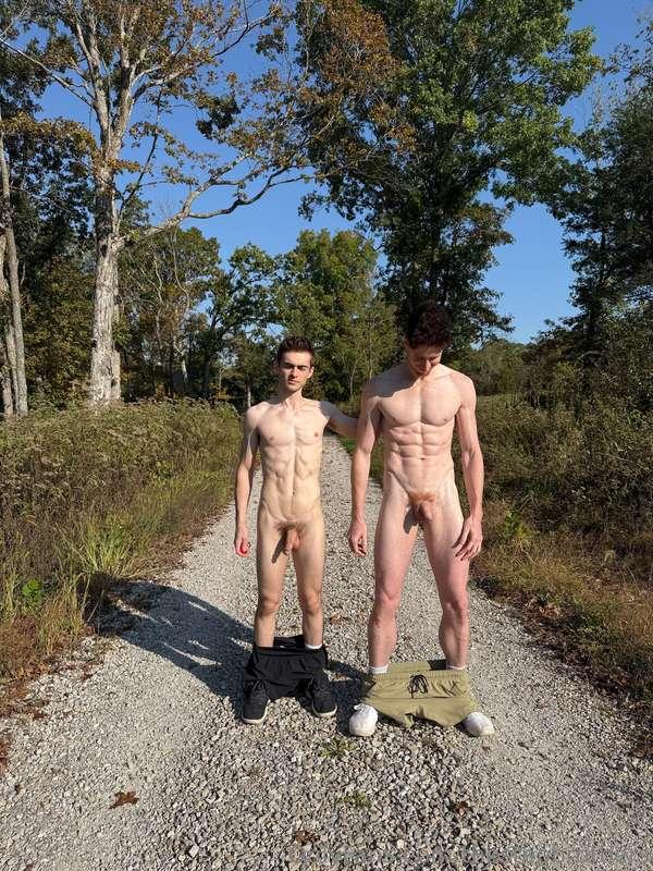 Big Bro dared me to strip down in the middle of the trail.....
