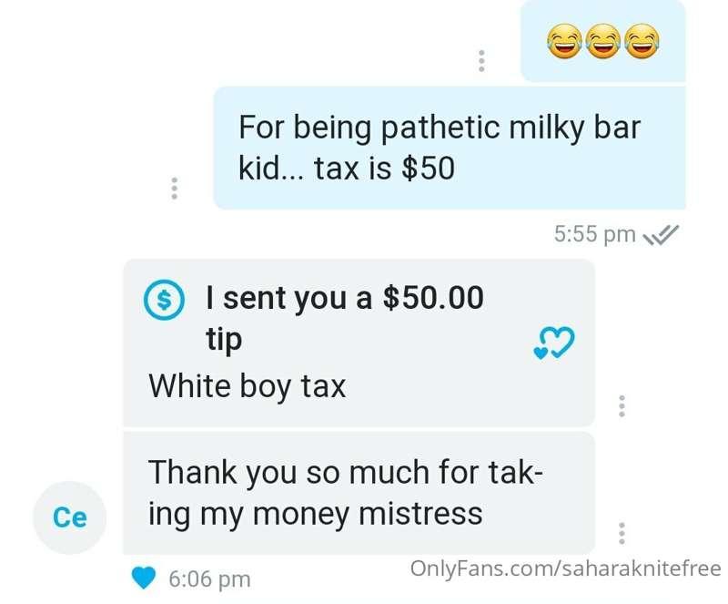 White boy tax due!!!😂😂