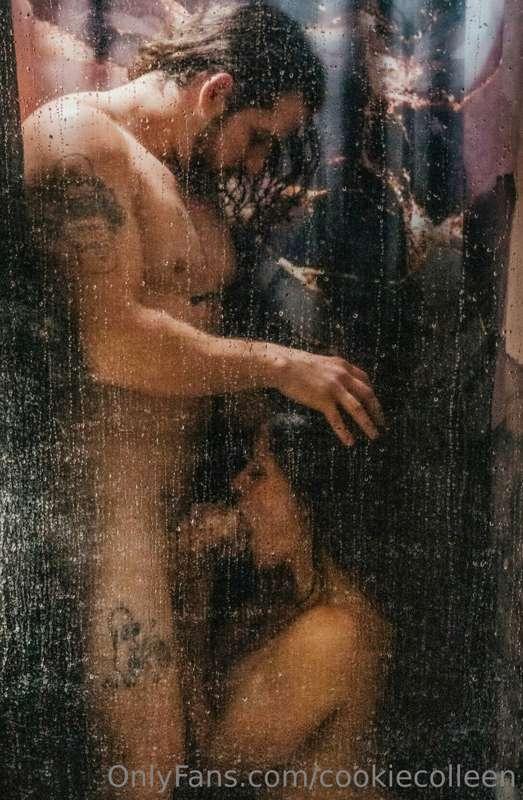 The shower is steamy and it’s not from water