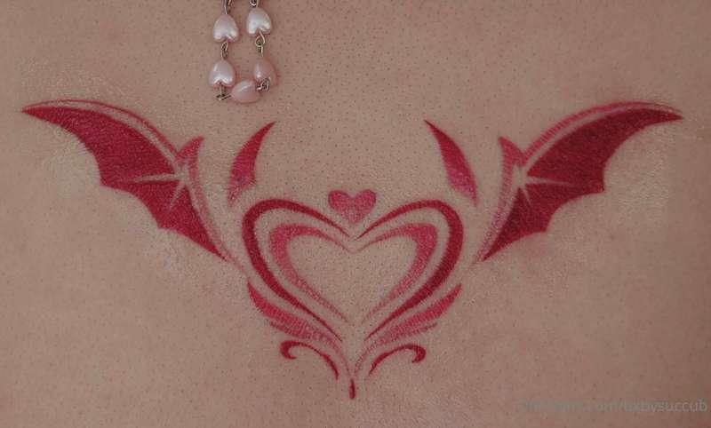 Succubus tattoo on my back! It’s like I have wings now heheh..