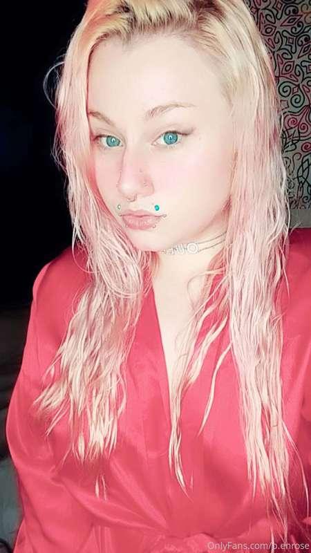 Red satin robes are bound to make anyone cum