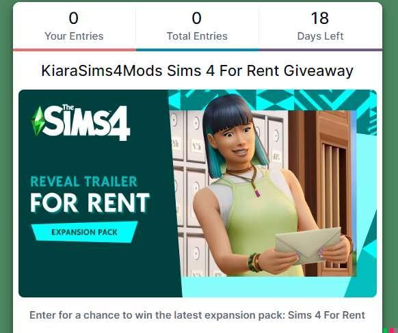Sims 4 For Rent Giveaway