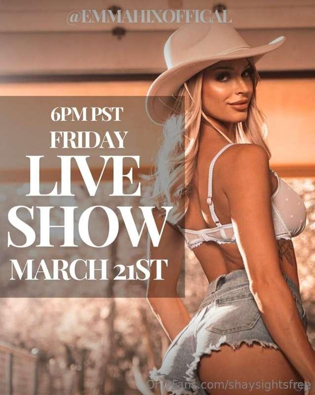 THE HOTTEST OF MODEL @emmahixoffical Is going LIVE TONIGHT 6..