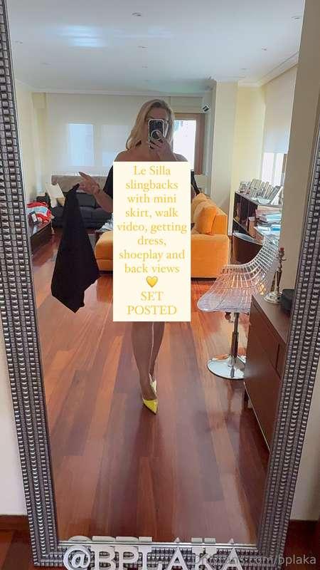 Le Silla slingbacks with mini skirt, walk video, getting dre..