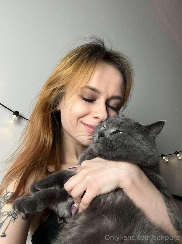 Happiness is soft, purring, and slightly grumpy 😽✨ Nothing b..
