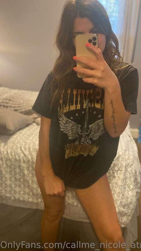 Do you think I’m wearing a bra and panties under this T-shir..