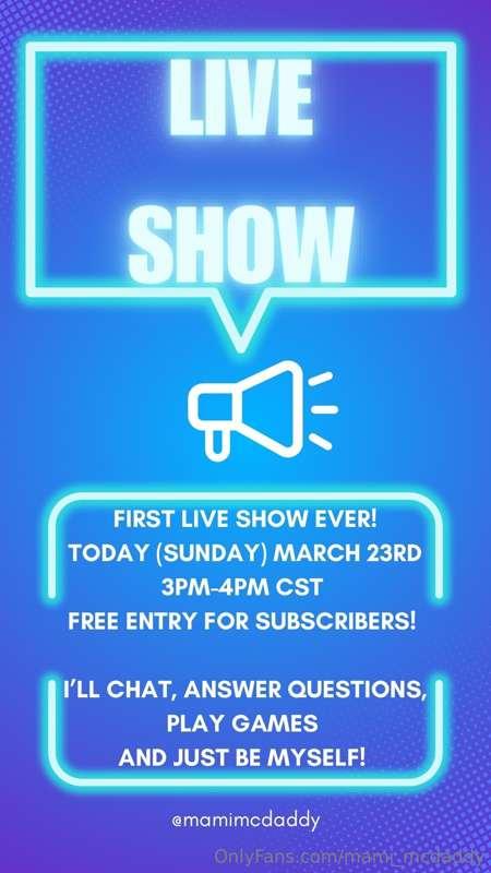 🚨 First Live Show Ever 🚨 