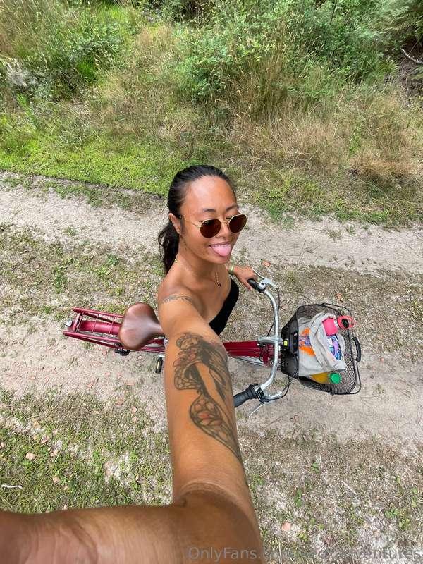 Bike rides in the forest hits different, specially when it's..