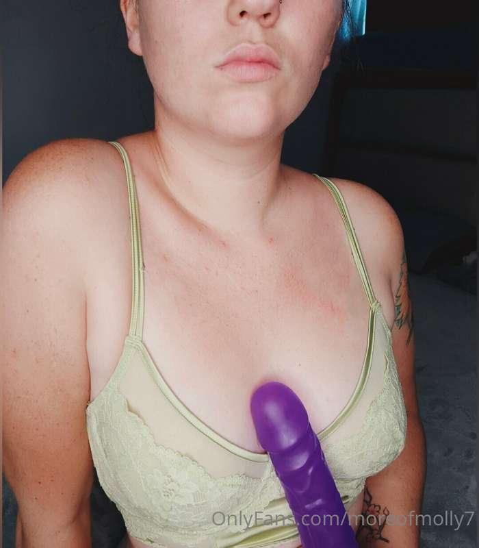 want to see me play with this purple dildo? how badly do you..
