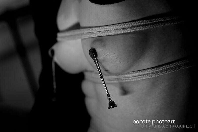 Roped and clamped with bells on for your enjoyment! (2nd pic..