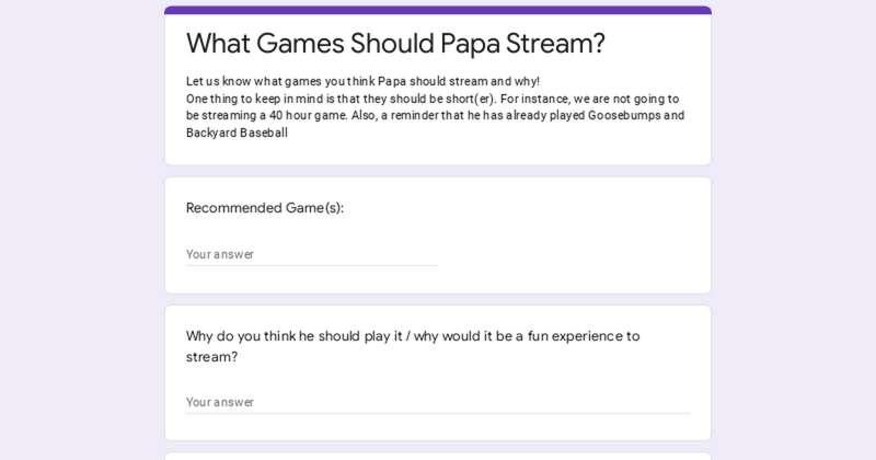 Let me know what games I should play on stream!