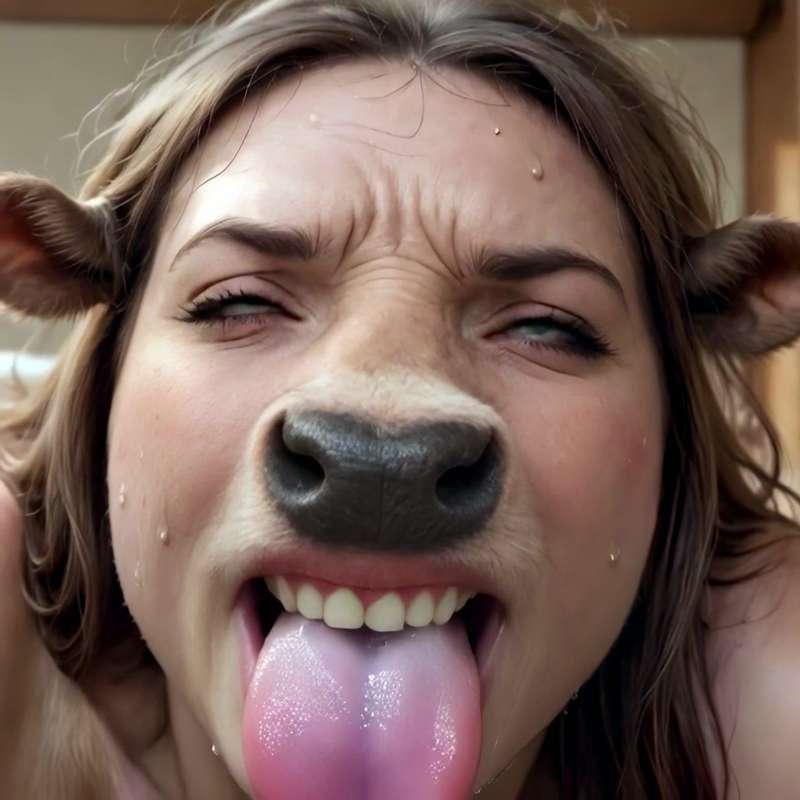 [Video+Audio] Hear Her Thoughts - Cow TF Ahegao 