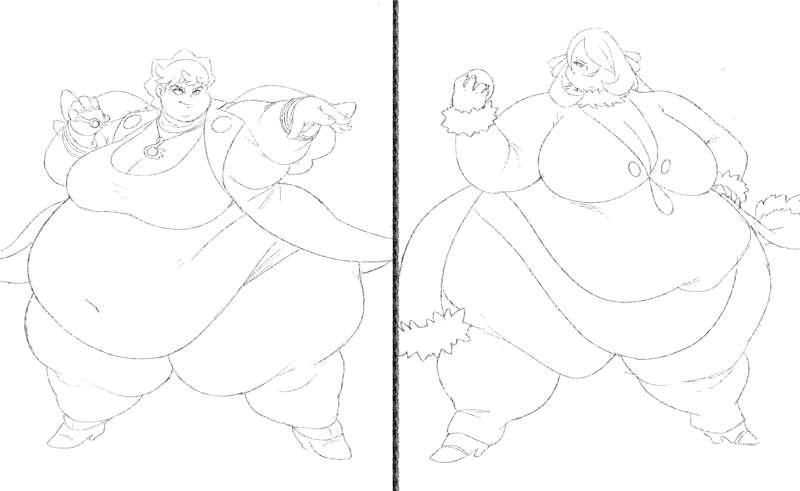 Diantha and Cynthia (Lineart)
