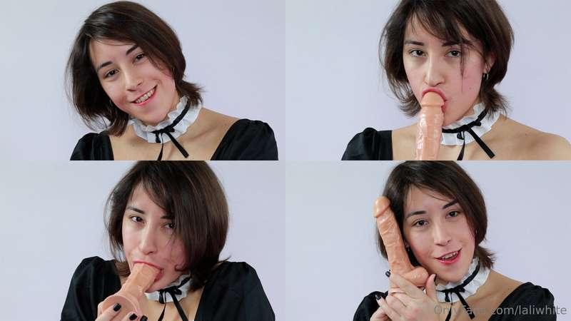 Sucking and Gagging on a BIG DILDO (Thumbnail + Teaser)