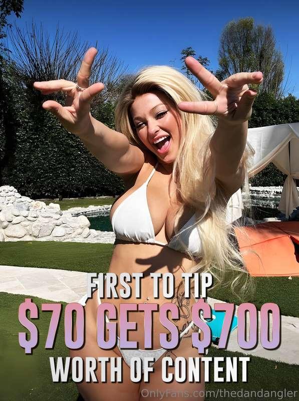 😇ACT FAST AND BE REWARDED 😇 🤤BE THE FIRST TO TIP $70 FOR $70..