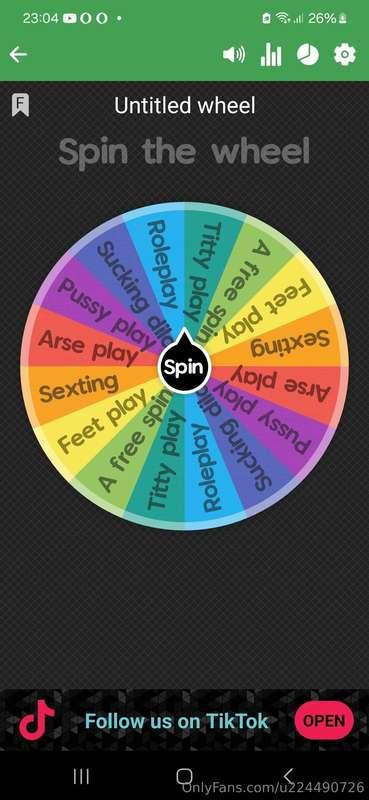 Oh baby u wanna spin my wheel? $3 for 2 spins, what u waitin..