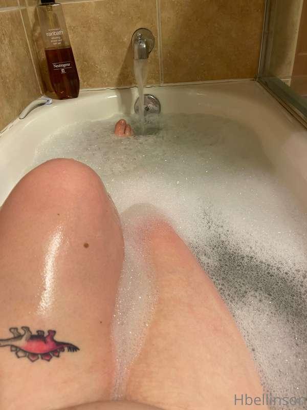 In the bath after a long few days working on my feet