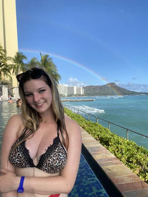 This rainbow looked so cute!! It was raining off and on all day. 