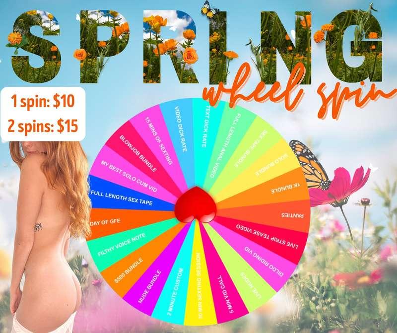 Wanna try your luck on my new Spring wheel today babe?🌸🌼 TIP..
