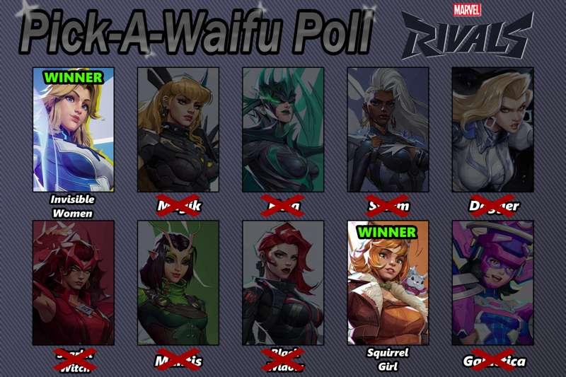 Pick-A-Waifu Poll Winners (Marvel Rivals Edition)