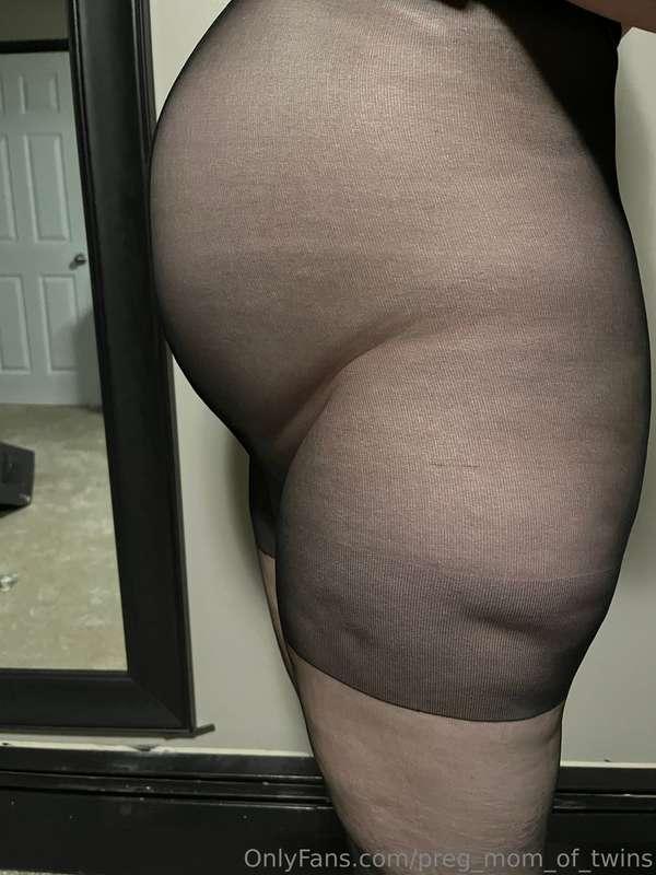 Put one some black and beige tights while I can still fit in..