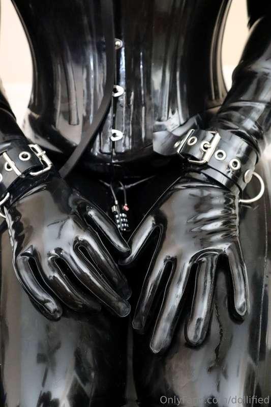 Timer-locked posture collar and mask and code-locked catsuit..