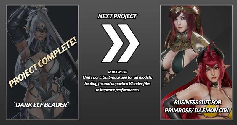 Next Project - Business Suit for Daemon Girl and Primrose