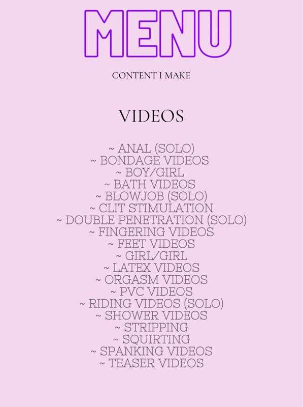 types of content I offer with updated price list❤️
I have lo..