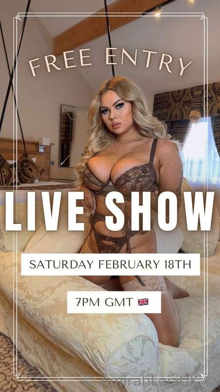JUST UNDER 5 HOURS LEFT TILL MY LIVE!