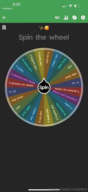 ***Spin my wheel to win awesome prize***
$5 per spin, $8 for..