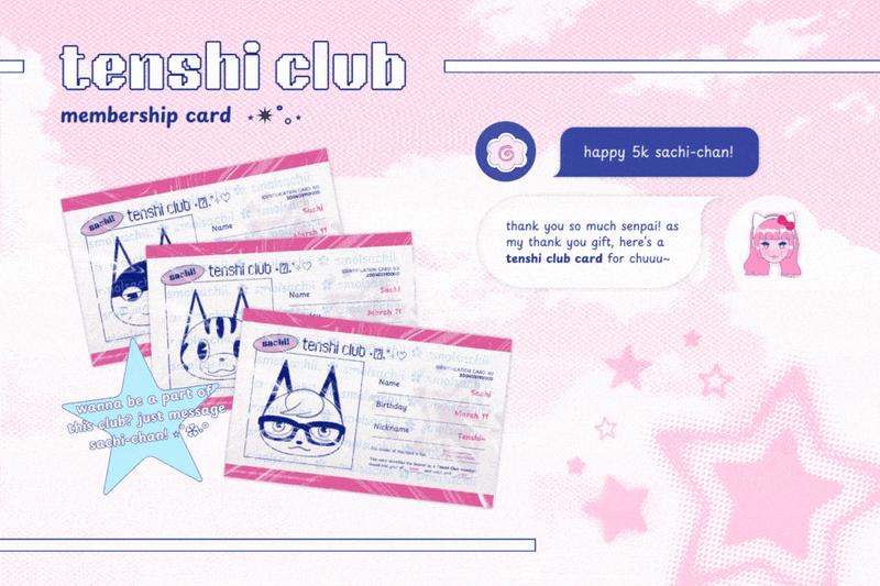 wanna be a member of my tenshi club?⋆𐙚₊˚⊹♡

waaaaahhh~~ to celebrate sachi-chan’s 5K milestone on Fansly, she decided to make it special for her loyal senpais who stayed with her for so sooo longgg (❁´◡`❁) presenting my newest artwork addition—sachi-chan’s own 2025 loyalty cards ౨ৎ

pweaseee view your DMs now for a special surprise!!! UwU

#fyp #asian #japanese #kawaii #artwork #membershipcard #cute