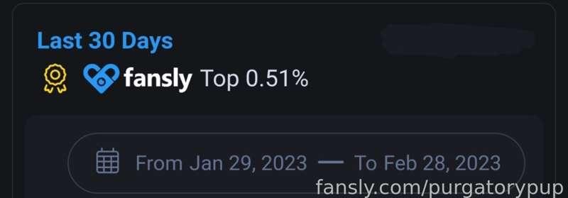 Another month here on Fansly in the books already! 🥳

Thank you, to each and every single one of you babes, for helping me reach my income goal for this month!  I also reached a new personal record creator percentile - 0.51%! 🤯💗

I am having so much fun creating content for you guys, and I am so excited to see where I can take us! Hopefully you can expect some big positive changes here soon! 🤞

Let's make March even better!