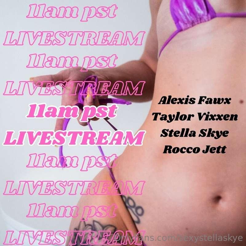 Going LIVE in 3 hours with @alexisfawx @taylorvixxen and @ro..